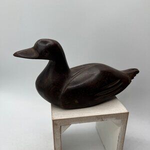 Vintage Carved Ironwood FolkArt Rustic Farmhouse Duck Water Bird